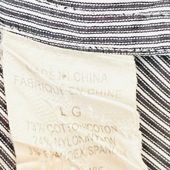 Theory Men's Grey Striped Button-Down Shirt Size L Long Sleeve Professional Wear - Picture 8 of 10